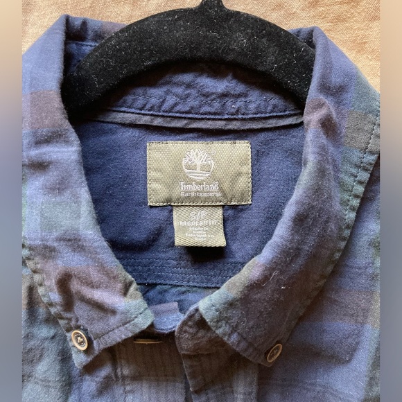 Timberland Flannel Button Down Long Sleeve Men’s Small/Medium Blue - Picture 6 of 7